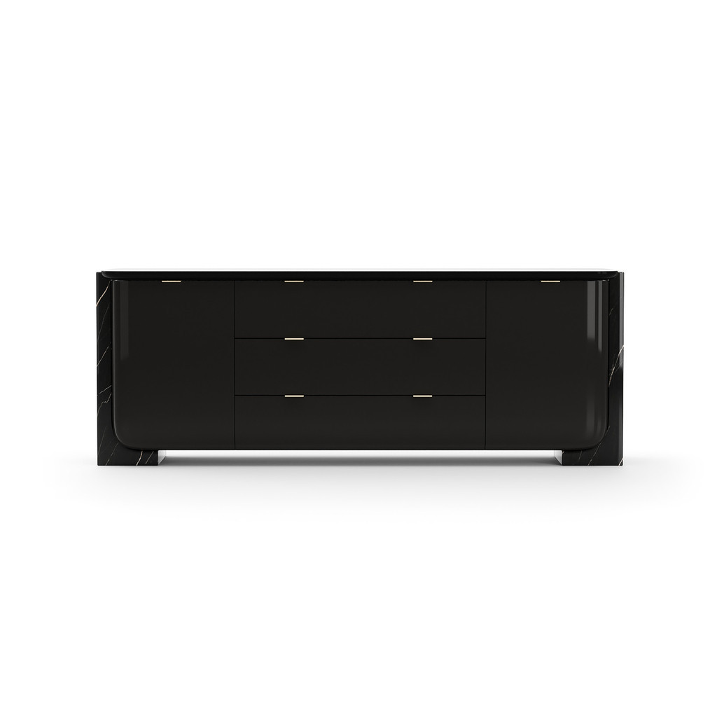 Overlap Sideboard Dark In Black | 1stopbedrooms