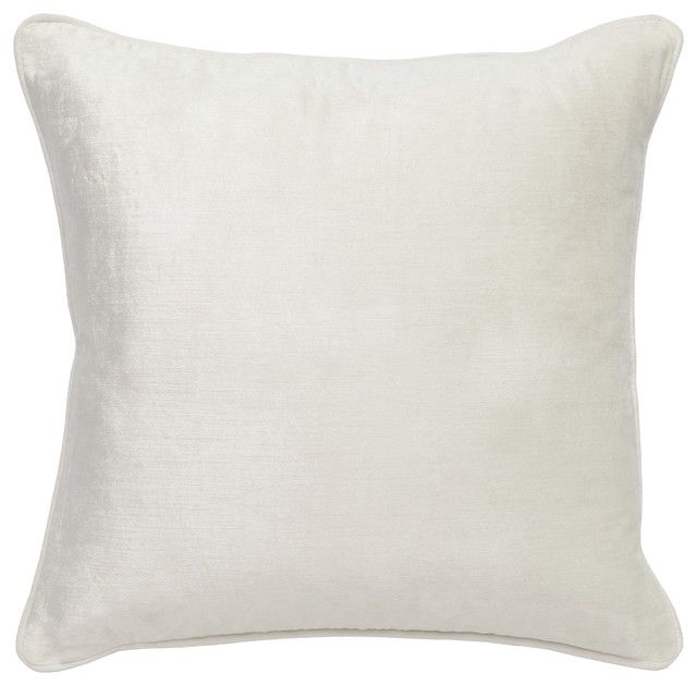 Linda Ivory Velvet 22" Square Throw Pillow by Kosas Home | Houzz 