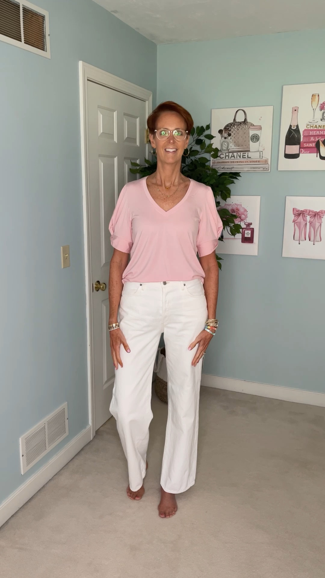 A peach v-neck puff sleeve elevated tee shirt from Gibsonlook.

Day Two:

Follow along all week as I share some amazing pieces gifted to me by Gibsonlook.

Ready to turn heads in these three stunning Gibsonlook outfits! 

Three show-stopping outfits for timeless, classic, everyday style.

From chic blazers to delicate eyelet details, my wardrobe is on point thanks to Gibsonlook.

Coral v-neck tee shirt, puff sleeve tee shirt, oatmeal blazer, single breasted blazer, light blue top, sleeveless top, eyelet trim top, white jeans, knit blazer, spring outfit, summer outfit

#LTKunder100 #LTKFind #LTKstyletip