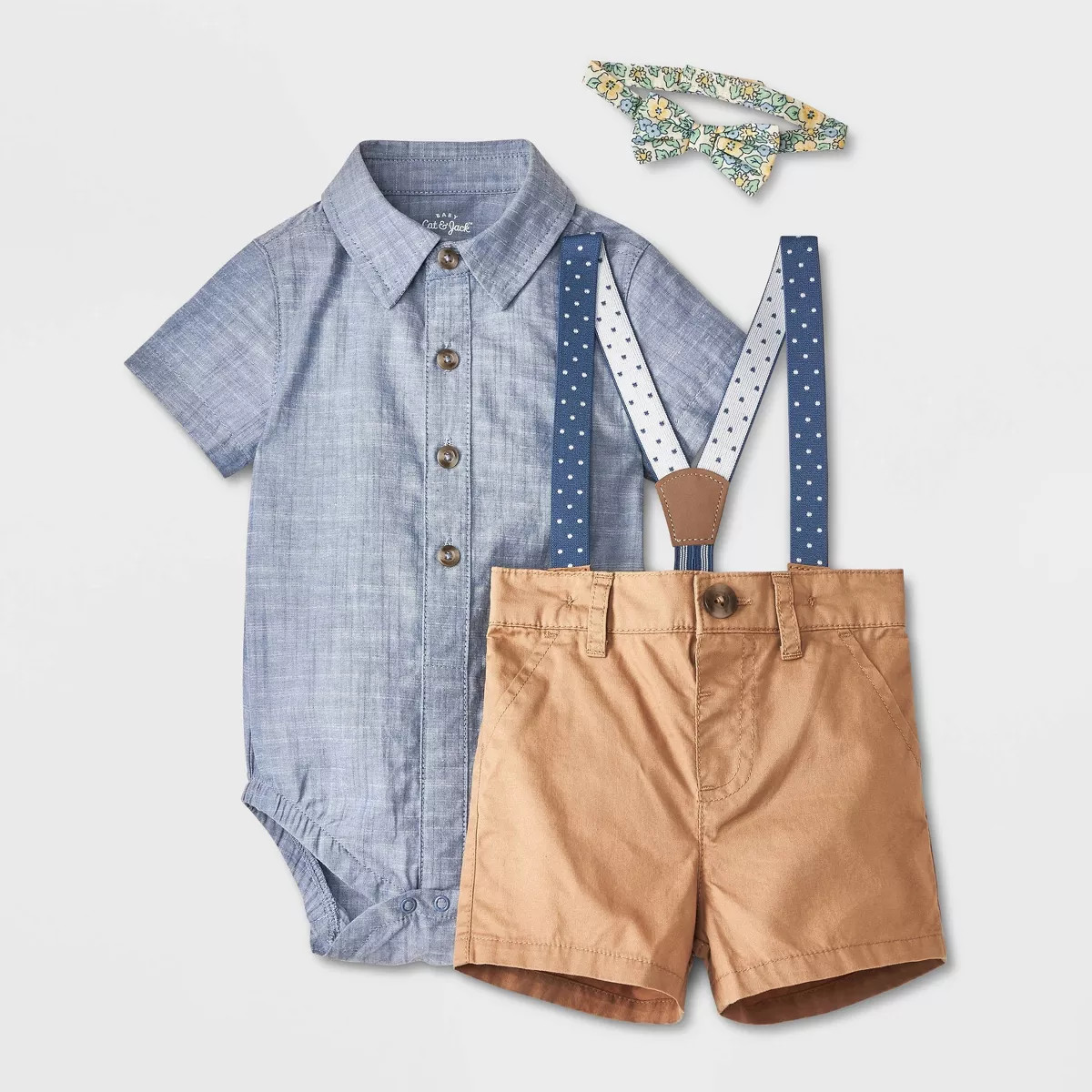 Baby Suspender Top & Bottom Set with Bowtie - Cat & Jack™ Blue | Target