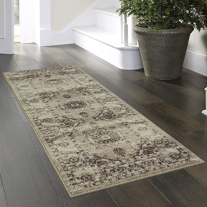 Maples Rugs Distressed Lexington Non Slip Runner Rug For Hallway Entry Way Floor Carpet [Made in ... | Amazon (US)