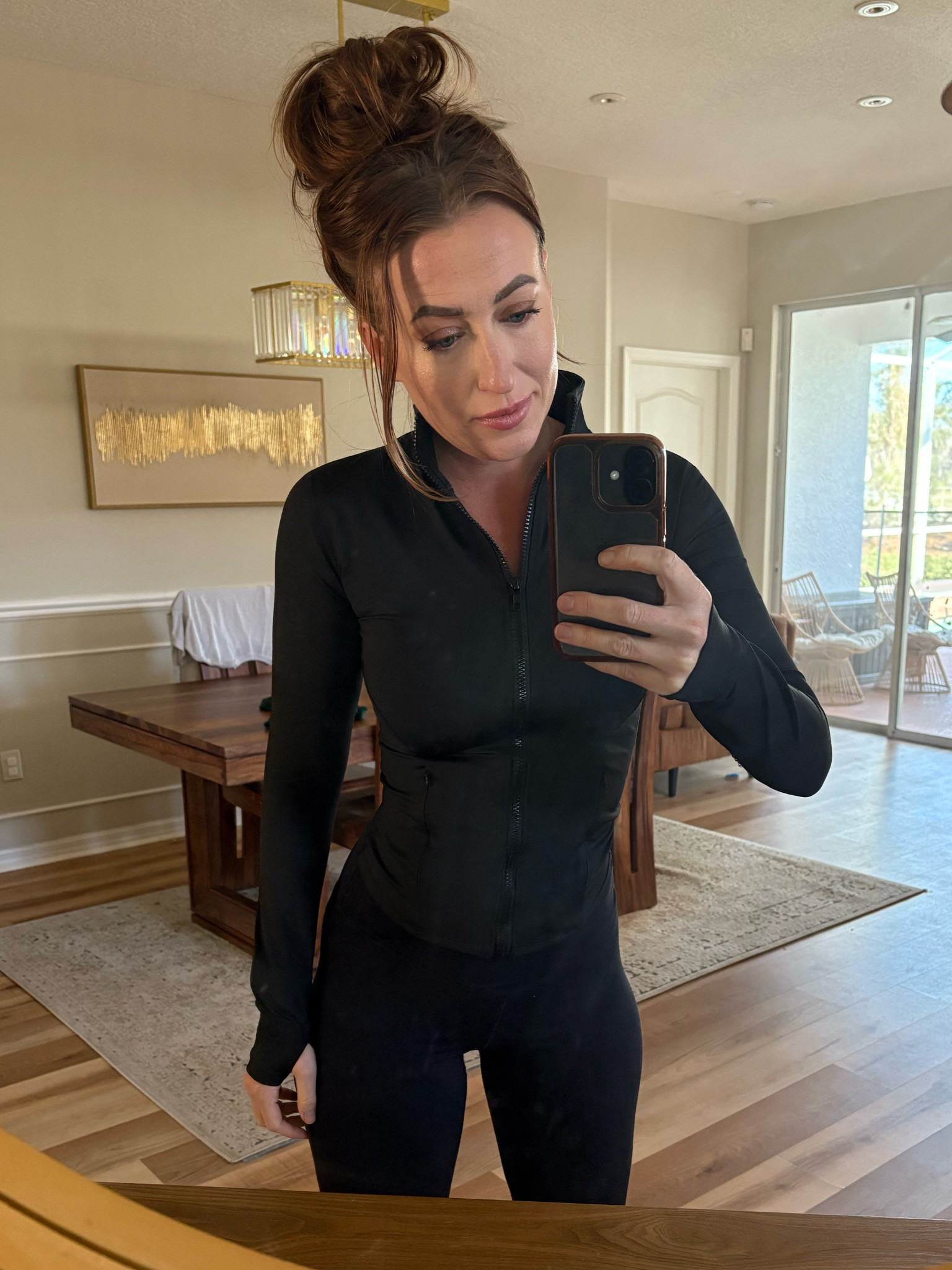 Cold weather hot girl walk outfit!
Compression jacket - size Small (if you have a larger chest I would size up one)
Fleece lined leggings - Smalll

#LTKFitness #LTKActive #LTKFindsUnder100