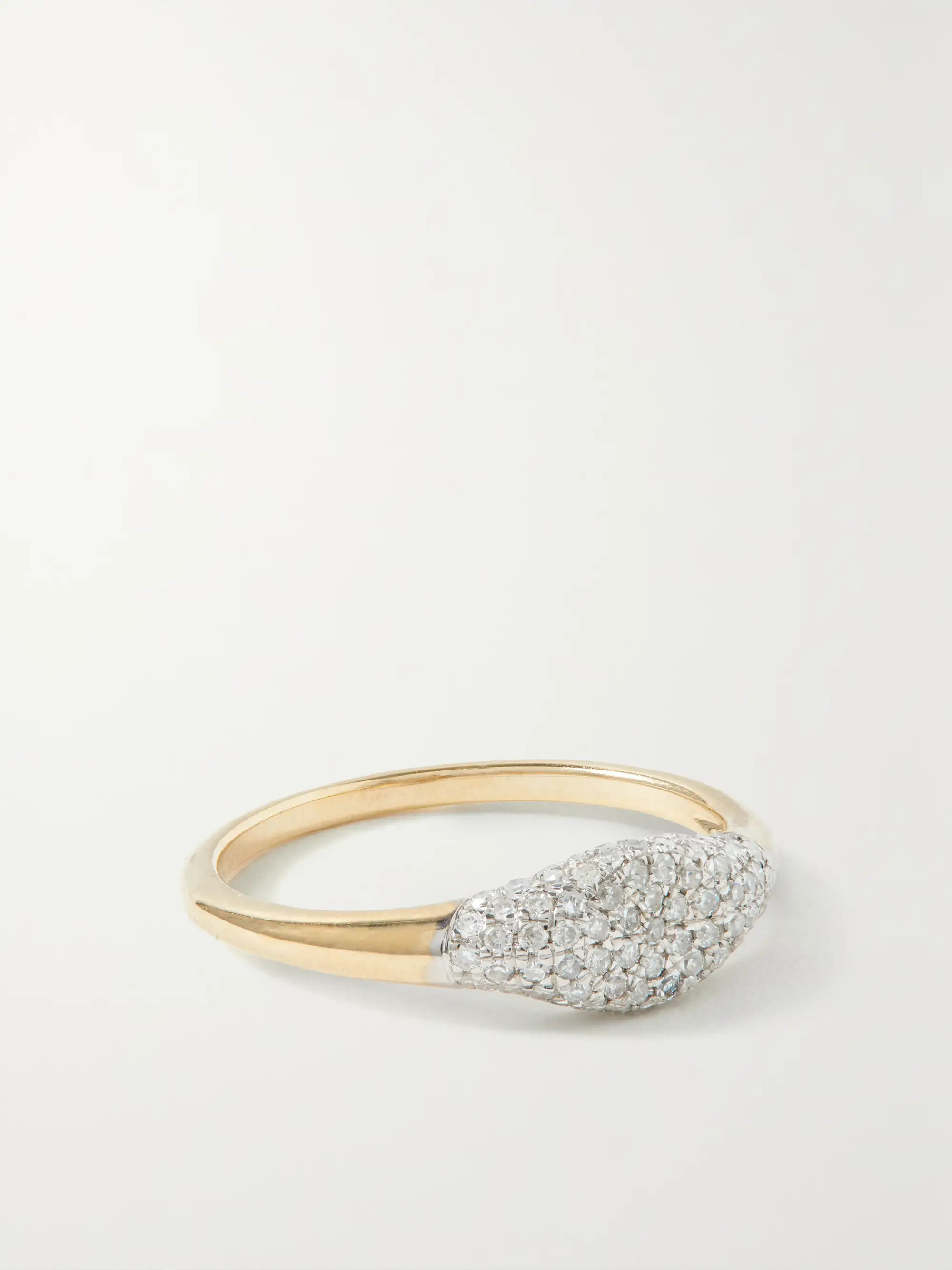 Sparkle Mini 10-karat gold diamond signet ring | NET-A-PORTER (UK & EU)