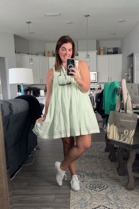 It’s almost 90 degrees today and I am all about being, cute, comfy and cool! This dress is from Anthropologie, it runs TTS, comes in 3 color options and will be your go to dress all summer! 

#LTKShoeCrush #LTKStyleTip #LTKMidsize