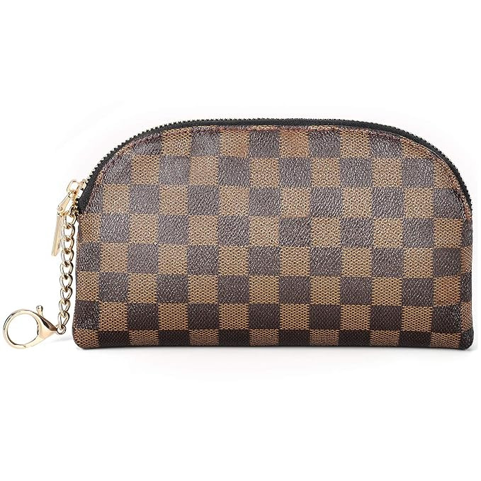 Women Coin Purse Shell Leather Coin Pouch Key Chain Small Makeup Bag | Amazon (US)