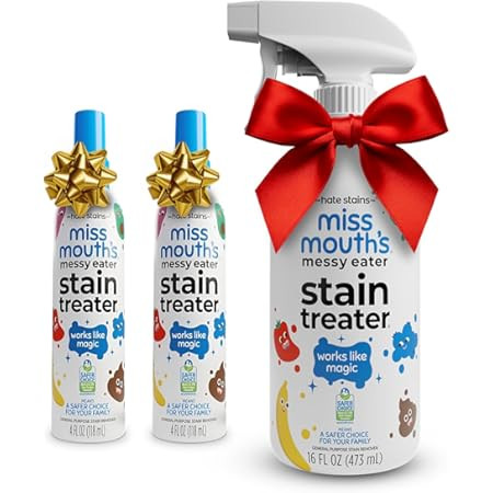 Miss Mouth's Messy Eater Stain Treater Spray - 4oz 2 Pack Stain Remover - Newborn & Baby Essentials - No Dry Cleaning Food, Grease, Coffee Off Laundry, Underwear, Fabric | Amazon (US)