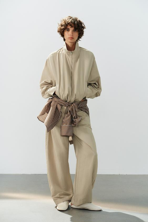 TECHNICAL FABRIC TROUSERS WITH ELASTIC | Zara UK