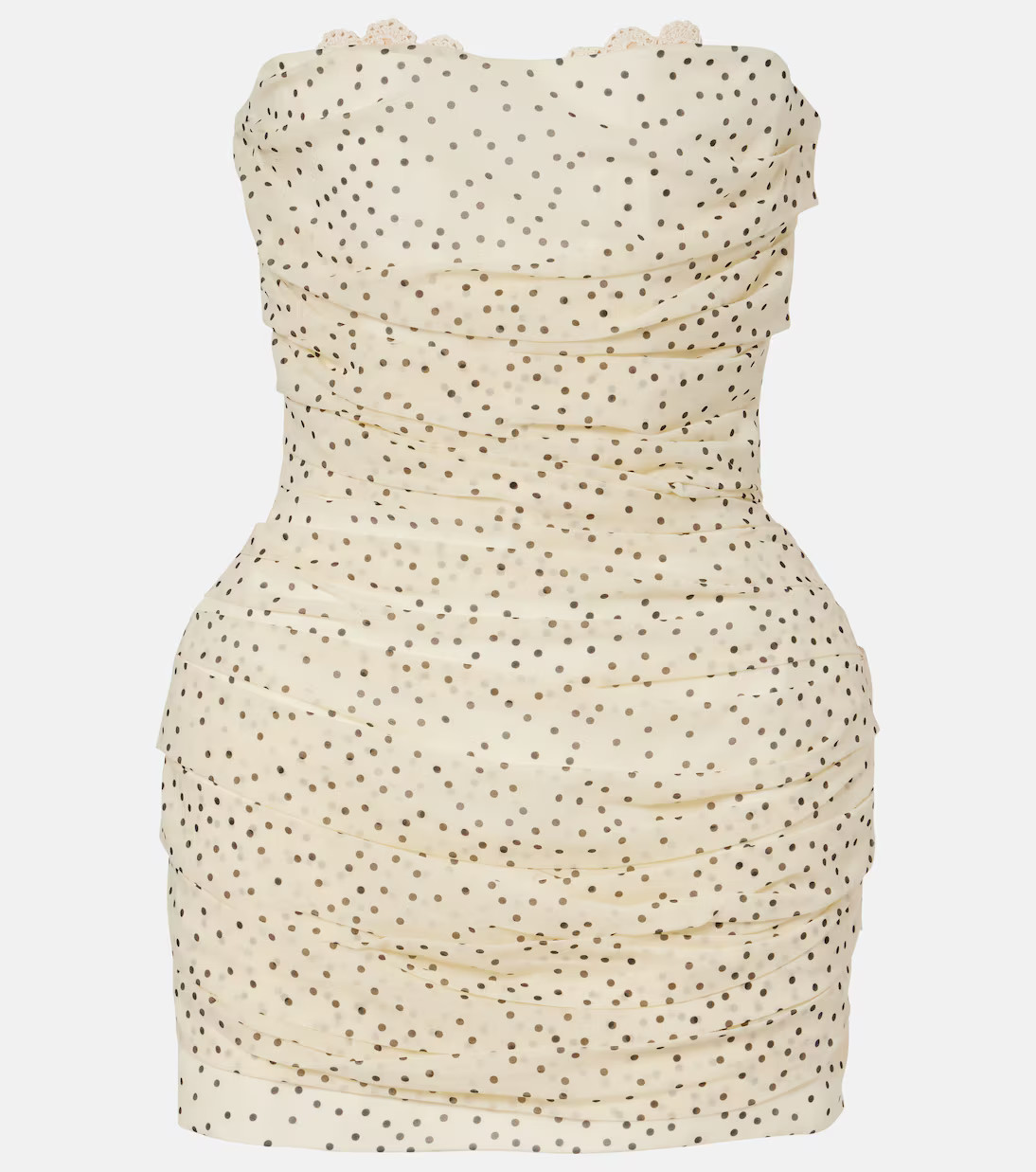 Polka-dots ruched silk-blend minidress | Mytheresa (US/CA)