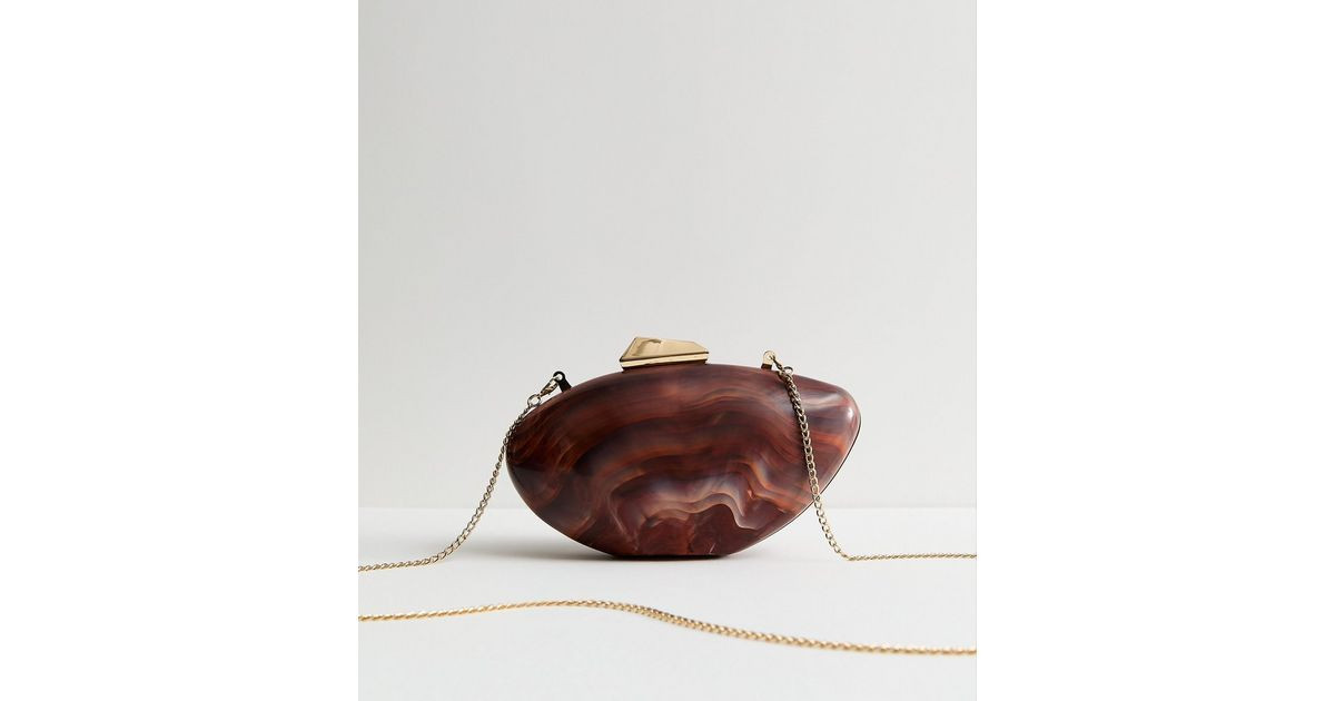 Brown Resin Shell Shape Box Clutch | New Look | New Look (UK)