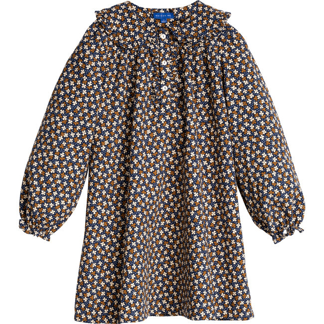 Hannah Dress, Cream & Brown Floral | Maisonette