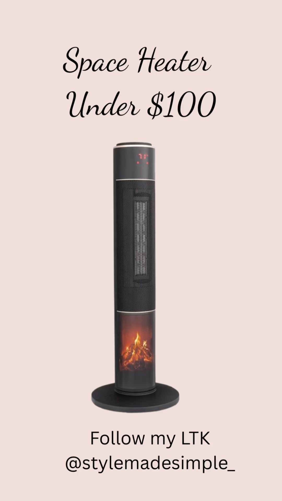 Karl Home 1500-Watt 33 in. Portable Electric Tower Space Heater with 3D Flame 60° Oscillation, home finds under $100, home space heater for cold weather , gift guide for the home body 

#LTKGiftGuide #LTKOver40 #LTKHome
