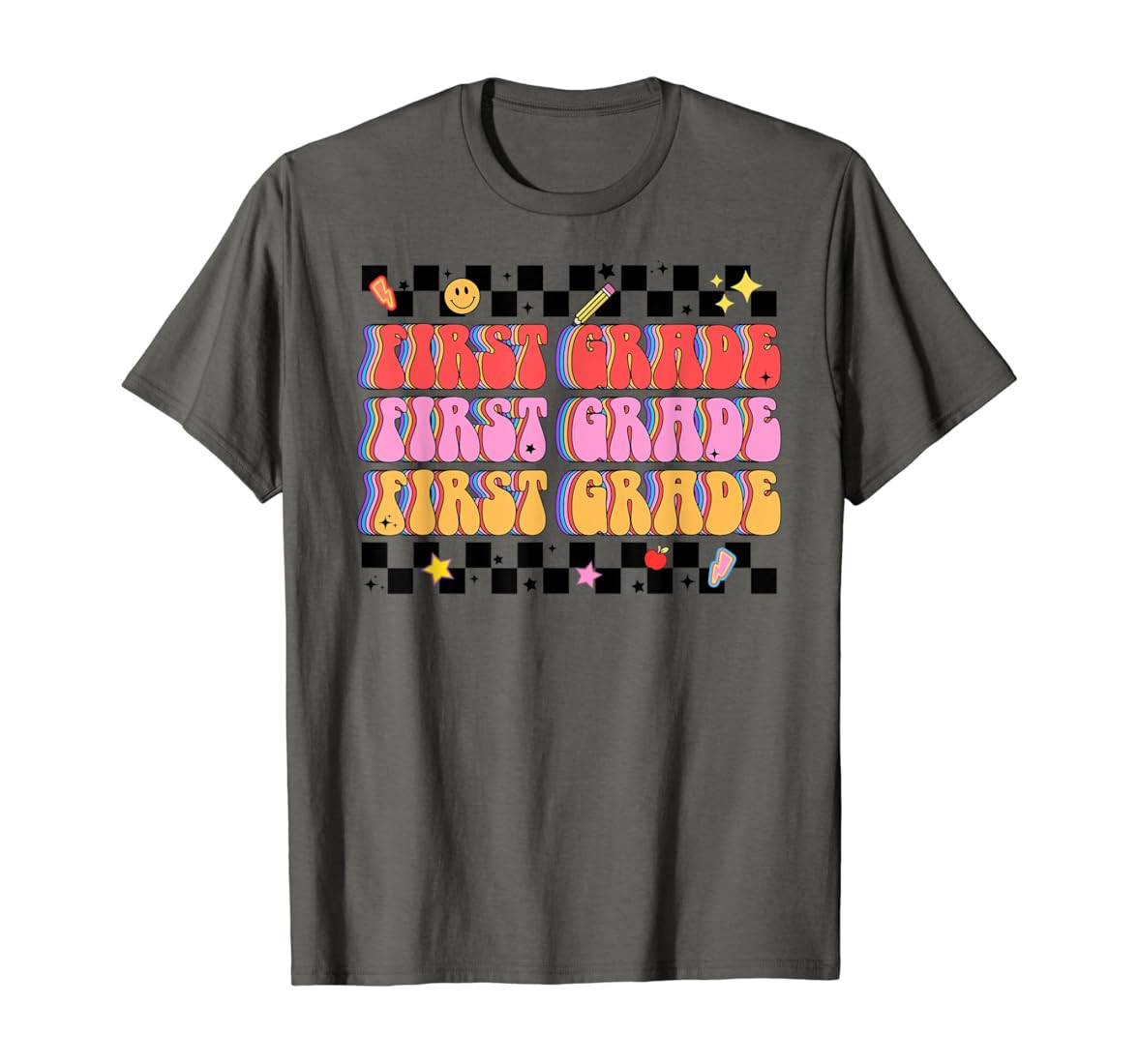 Groovy Retro First Grade Teacher Life Student Back To School T-Shirt | Amazon (US)