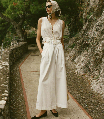 DÄ?EN Hilaire Pant -- Salt - Size - 8 Cotton Button Up | DOEN