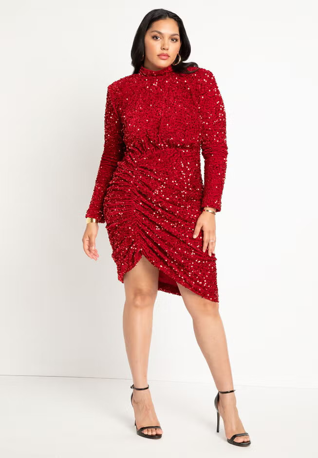 Ruched Sequin Dress | Eloquii