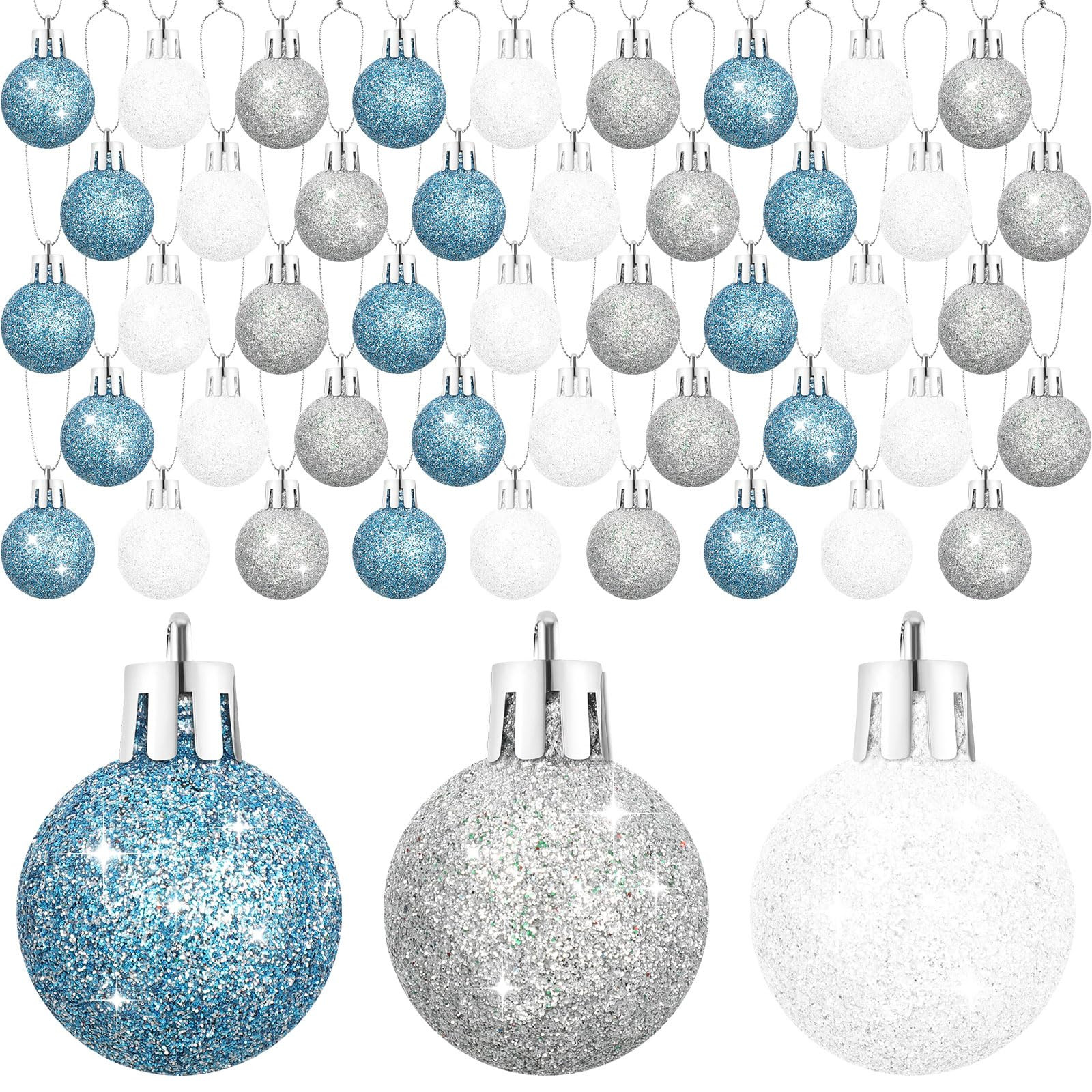 Liliful 72 Pcs Mini Christmas Balls Mini Xmas Ball Tree Hanging Ornaments Glitter Christmas Ball ... | Amazon (US)