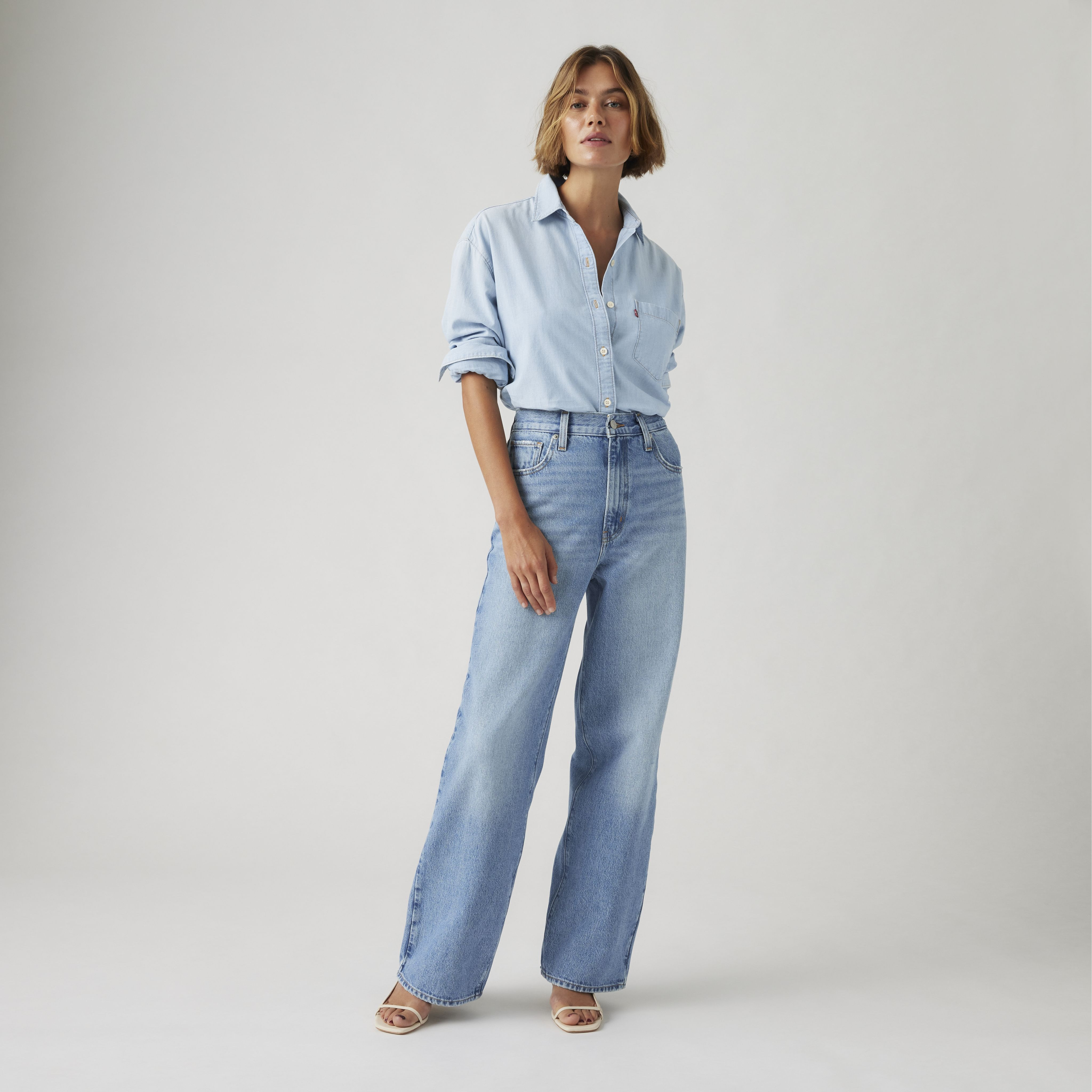 Levi's High Waisted Straight Jeans - Women's - 30X31 - Medium Wash / Smile For Real | Levi's UK