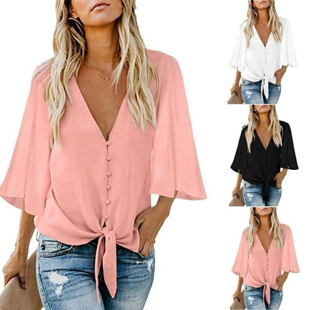 Women Short Sleeve Loose T Shirts Ladies Summer Casual Blouse Tops Shirt Blouse - Walmart.com | Walmart (US)
