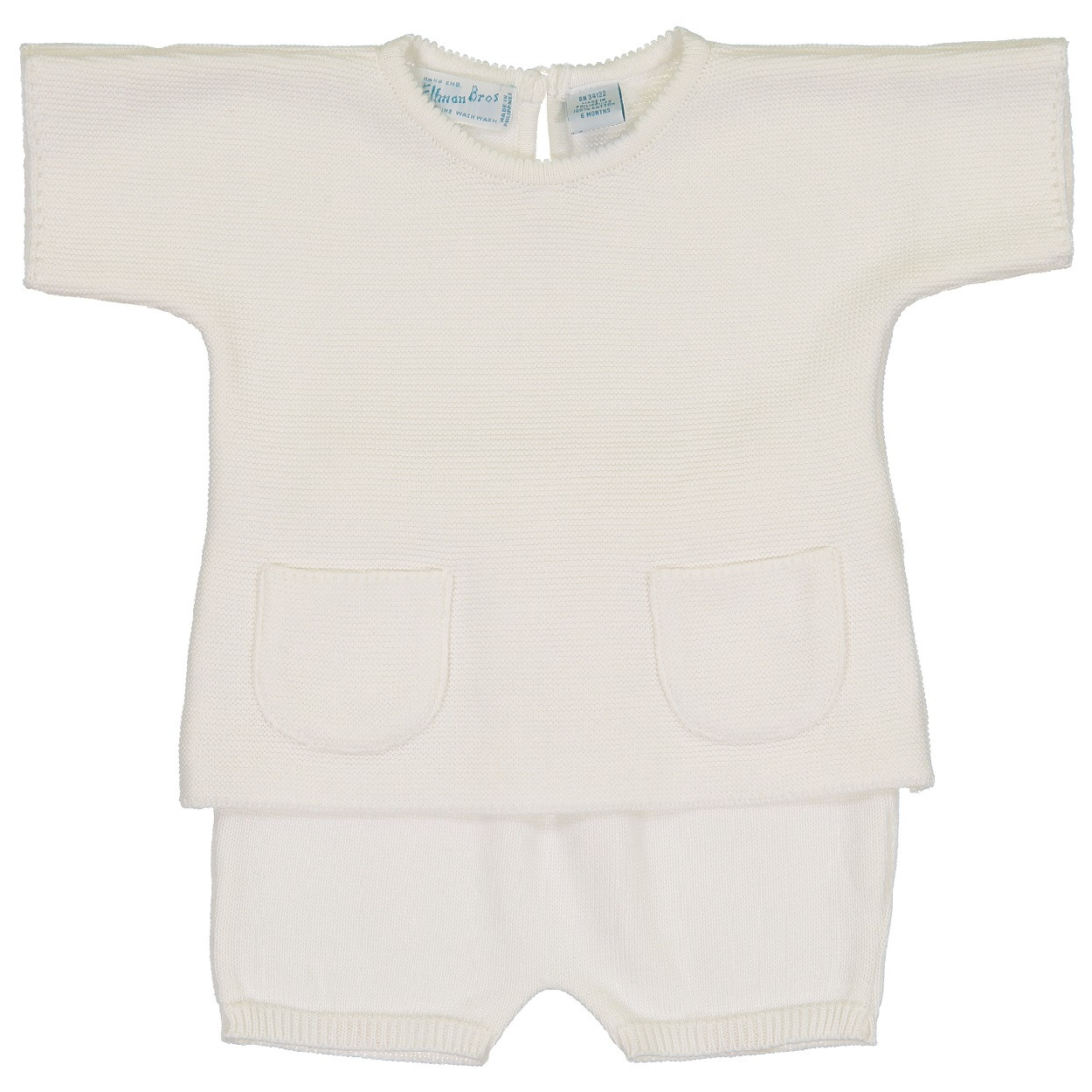 Knit Short Set Ivory or Blue | Feltman Brothers