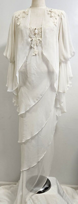 OOPS!VINTAGE JONQUIL DIANE SAMANDI Art Deco Asymmetrical Tiered Peignoir Set S M  | eBay | eBay US