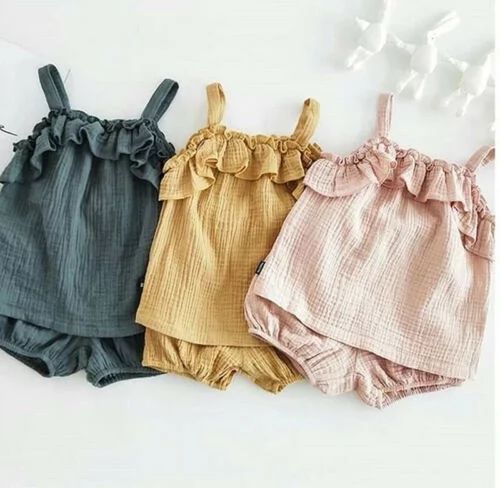 Pudcoco Toddler Baby Girls Summer Ruffle Vest Tops+Pants Shorts Cotton Outfits | Walmart (US)