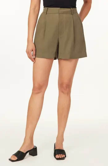 Scotch & Soda Pleated Front Washed Twill Shorts in Dusky Olive at Nordstrom Rack, Size 25 | Nordstrom Rack