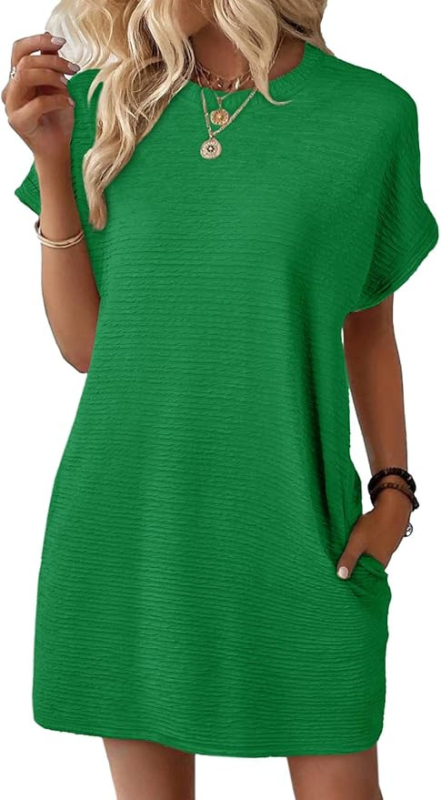 EVALESS Womens Summer Dresses Fashion 2025 Short Sleeve Spring Mini Dress Casual Beach Vacation C... | Amazon (US)