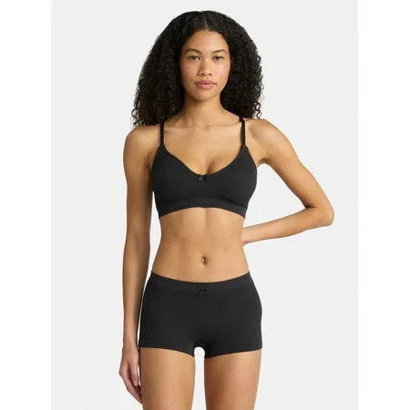No Boundaries Seamless Triangle Bralette & Boyshort Set  2-Piece  Women s XS-XXXL | Walmart (US)
