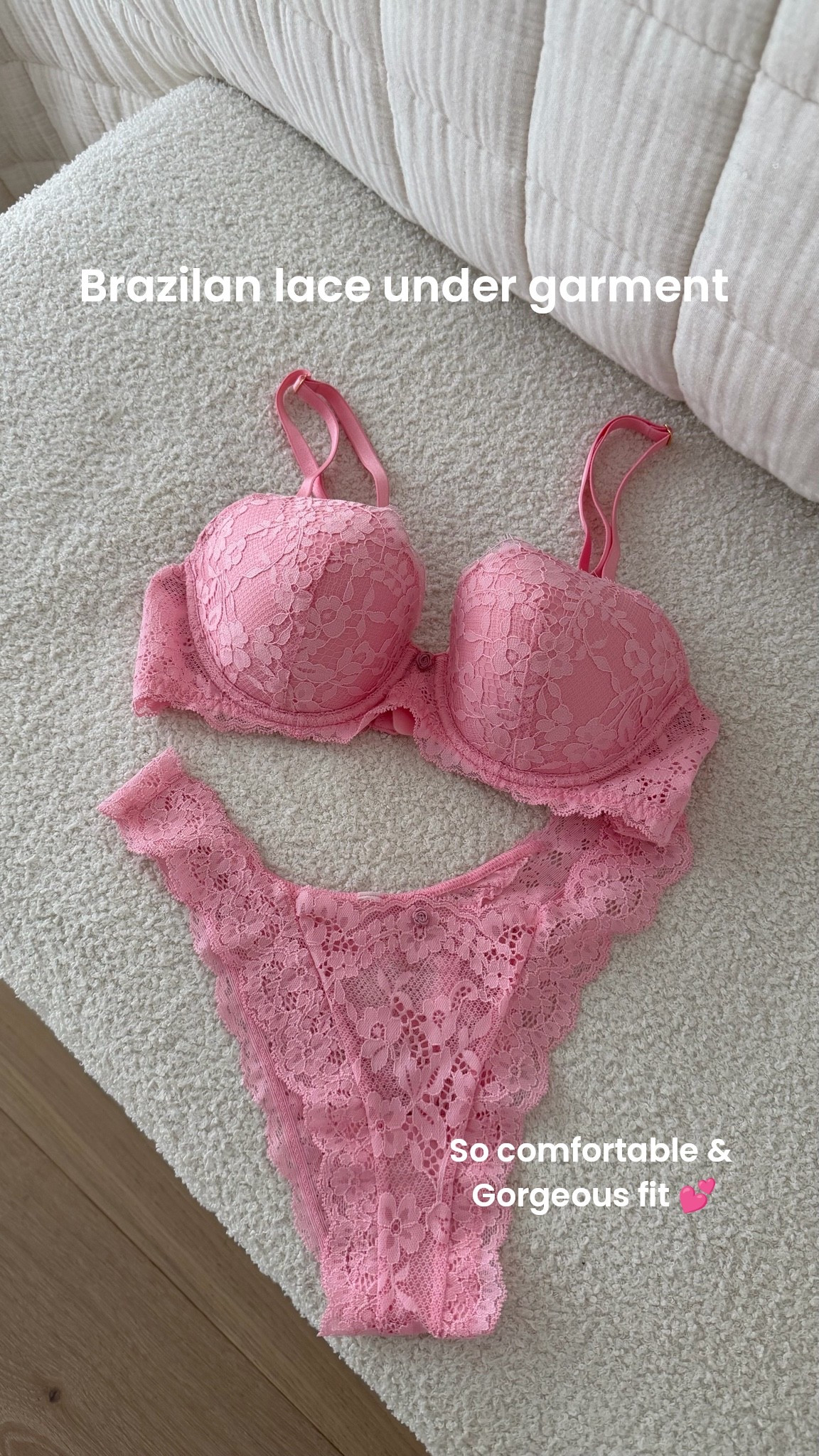 I found this Brazilian lace underwear at Victoria secret 
And it’s gorgeous! The fit is stunning and it’s also comfortable 
Runs tts . I wear a size small

#LTKOver40 #LTKselfcare #LTKmomlife