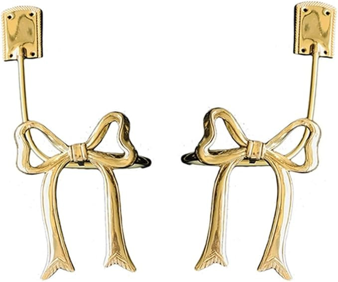 Curtain Hook Brass Ribbon Bow Curtain Holdbacks Curtain Tiebacks Drapery Hooks Wall Hooks for Cur... | Amazon (US)