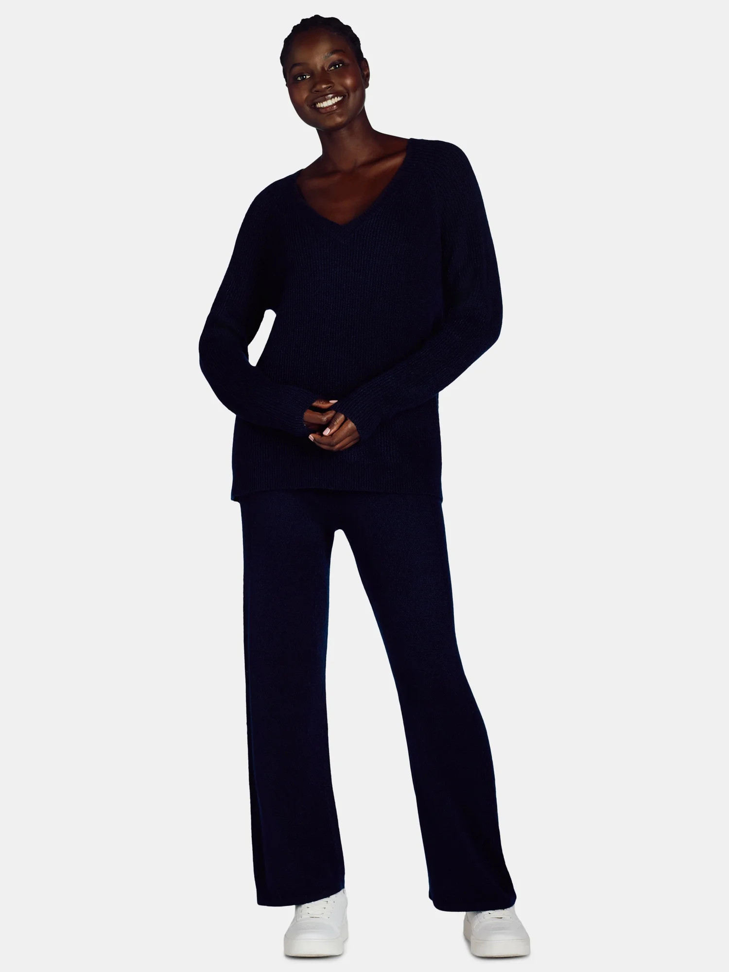 Time and Tru Woman's Long Sleeve Sweater and Pants Set, 2-Piece, Sizes XS-XXXL | Walmart (US)