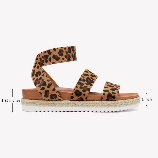 Dream Pairs Women's Jimmie Blush Platform Wedge Sandals Jimmie Leopard Size 7 - Walmart.com | Walmart (US)