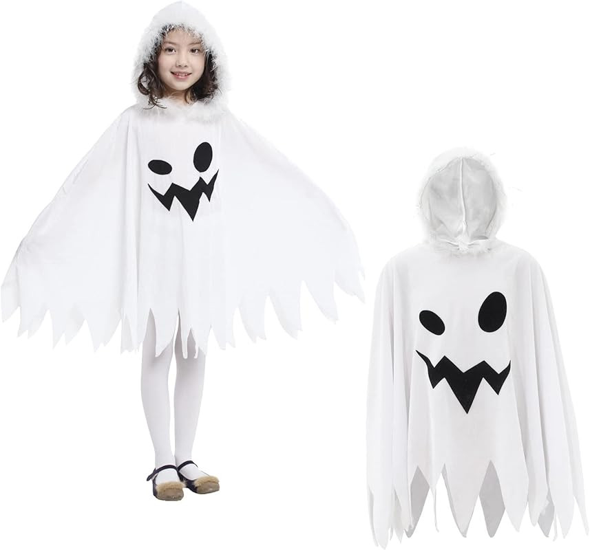 AIPAM Halloween Toddler Ghost Costume Hooded Poncho Cape Cloak Hat Party Kids Apparel Clothes | Amazon (US)
