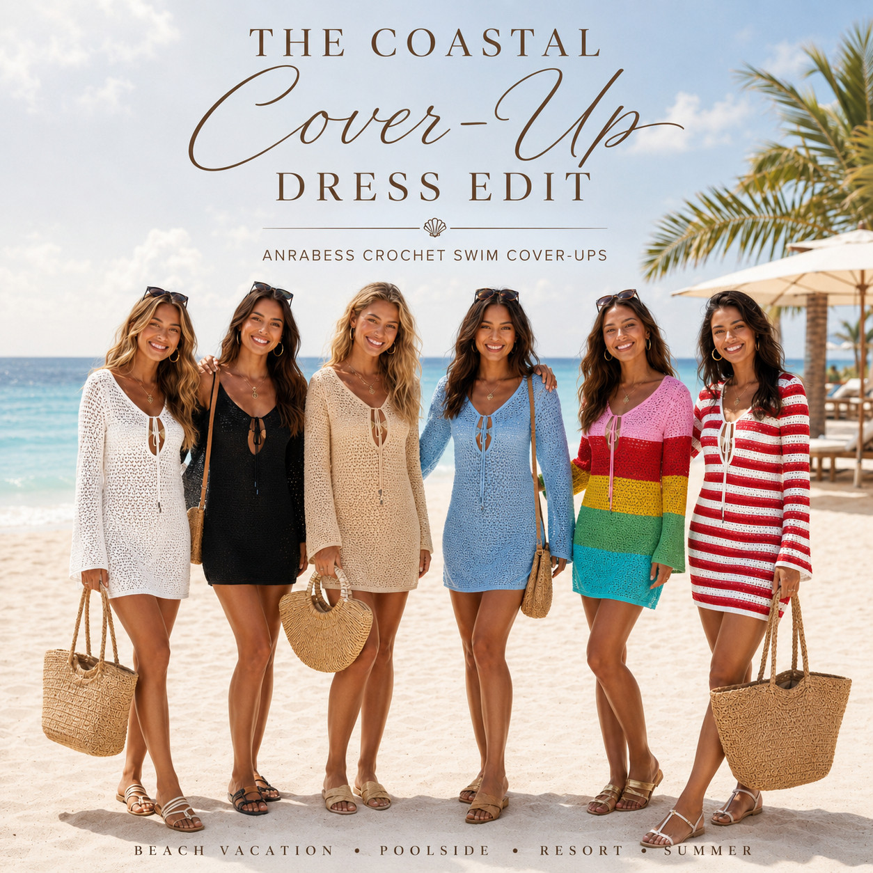 ANRABESS Summer Chic | Mesh Knit Long Sleeve Coverup Dress | Vacation & Beach Fits ☀️ 

The Coastal Cover-Up Dress Edit

ANRABESS crochet swim cover-ups that make every beach vacation outfit feel instantly more polished. 

These are the kind of easy throw-on dresses that take a swimsuit from basic to resort-ready in seconds.

I did the digging for you and pulled the crochet bathing suit cover-ups that feel breezy, beachy, and chic without being fussy. 

The V-neckline, mesh knit texture, long sleeves, relaxed mini dress fit, and tie-front detail give that effortless coastal look while still feeling lightweight enough for summer swim days.

Perfect for beach vacations, pool days, resort trips, cruises, lake weekends, tropical getaways, beach bars, poolside lunches, and walking from the hotel room to the water without feeling underdressed.

Style with sandals, sunglasses, a straw tote, gold jewelry, and your favorite bikini or one-piece underneath. 

The color options make this one such a good save — classic white, chic black, neutral beige, soft blue, bold stripes, and fun vacation-ready color-block styles.

Style notes:
ANRABESS swimsuit cover up, Amazon crochet cover up, crochet bathing suit coverup, V neck mesh knit dress, beach cover up dress, summer swimwear cover up, resort wear dress, beach vacation outfit, poolside outfit, cruise outfit, tropical vacation finds, summer beach dress, coastal cover up, swim coverup dress, packable vacation finds, Amazon fashion finds.

🐚 Beach vacation, poolside & resort-ready

↓ Everything is linked!

#LTKSaleAlert #LTKSwim #LTKTravel