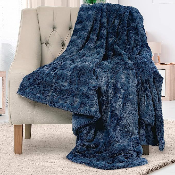 Luxury Plush Blanket - Cozy, Soft, Fuzzy Faux Fur Throw Blanket for Couch - Ideal Comfy Minky Bla... | Amazon (US)