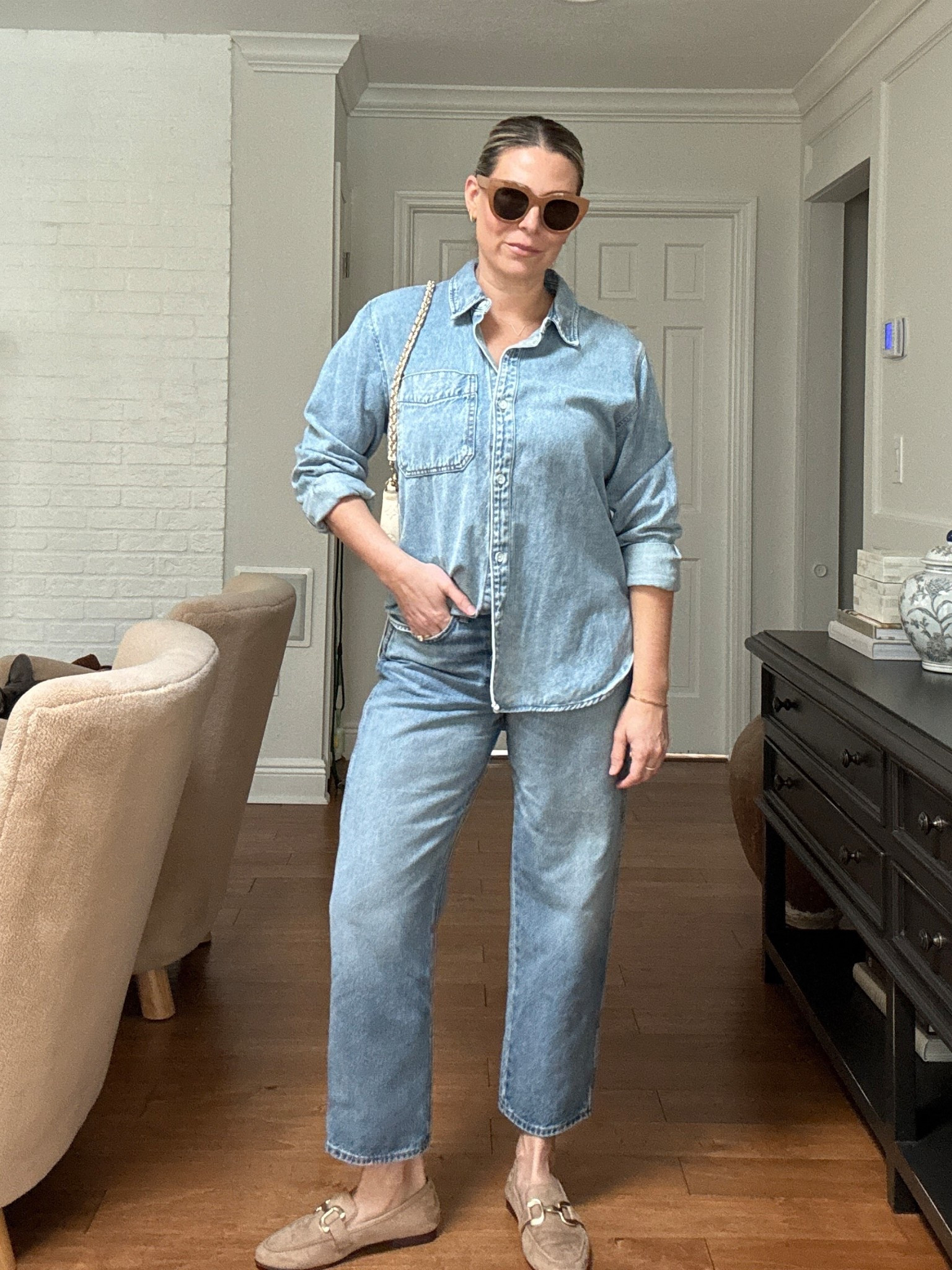 Target denim look
This denim shirt is amazing! Wearing a medium 
These viral denim, so soft and comfy! Wearing a size 6. 
