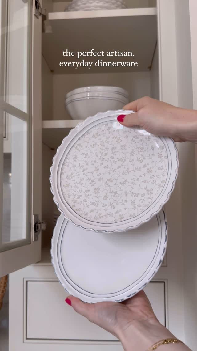 These dishes were one of the first orders I placed and I am so glad I did - they’re almost sold out and I now get why. They are so uniquely crafted, hold up through meals & wash and have that perfect level of charm due to the patterns, shape and coloring. That little blue detail is everything. 

Comment DISH below to receive a DM with the link to shop this post on my LTK ⬇ https://liketk.it/56L8P #ltkhome #classichomedecor #homerenovation #homedesign #homebeforeandafter #kitchenrenovation #kitchendesign #homerenovations #traditionalhome #cottagekitchen #nancymeyers #coastalkitchen #kitchensinks #kitchensinkwindow