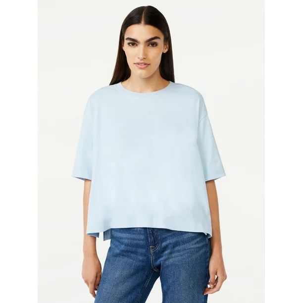 Free Assembly Women’s Square T-Shirt with Short Sleeves | Walmart (US)