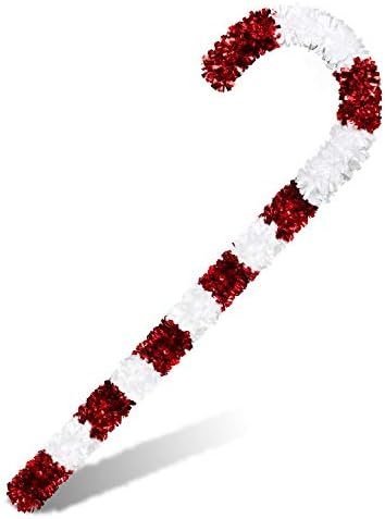 MACTING Detachable Christmas Candy Cane Decorations, 50 X 15 Inches Tinsel Candy Cane Christmas Deco | Amazon (US)