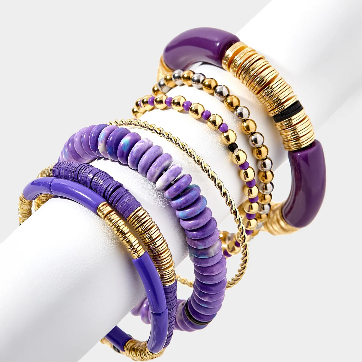 Purple Gameday Bracelet Stack | Allie + Bess