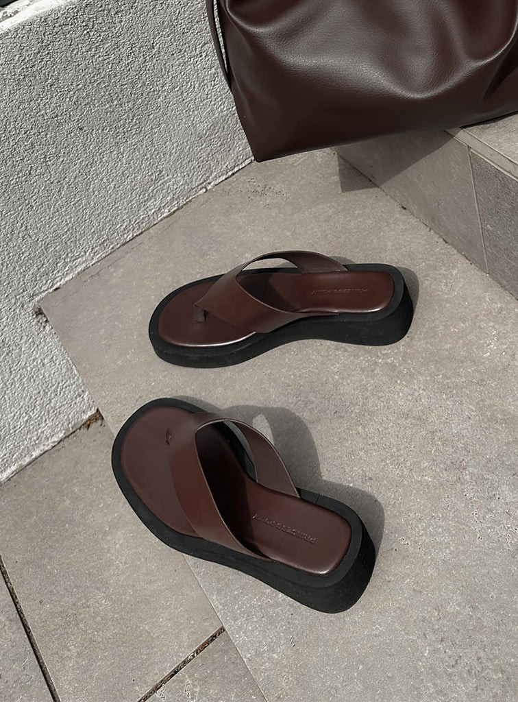 Remi Sandals Chocolate | Princess Polly US