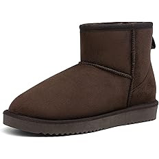 DREAM PAIRS Women's Black Brown Tan Grey Winter Snow Boots Classic Faux Fur Lined Slip On Ankle B... | Amazon (US)