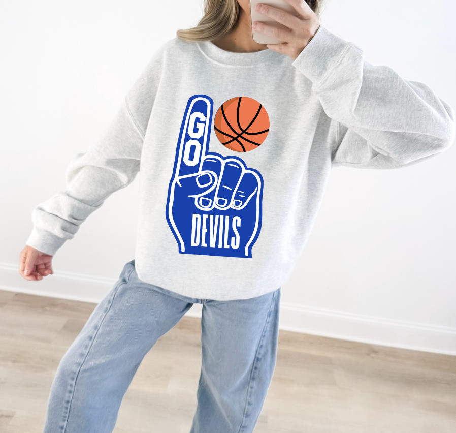 Go Devils Basketball- Ash Sweatshirt. — BECK + PALM BECK+PALM | BECK+PALM