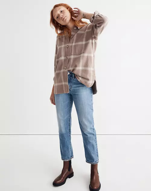 Flannel Kentwood Oversized Shirt-Jacket in Windowpane | Madewell