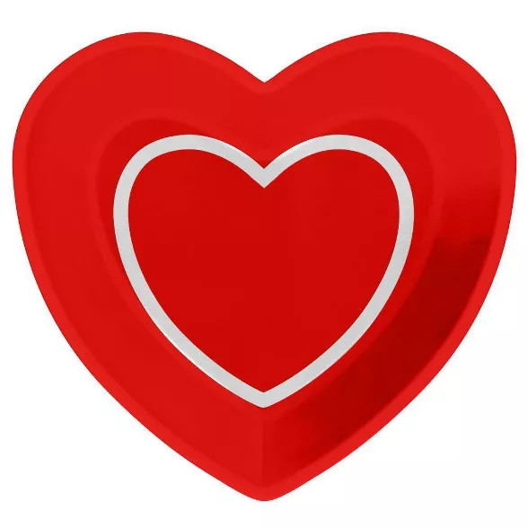 10ct Heart Shaped Valentine's Day Plate Red - Spritz™ | Target