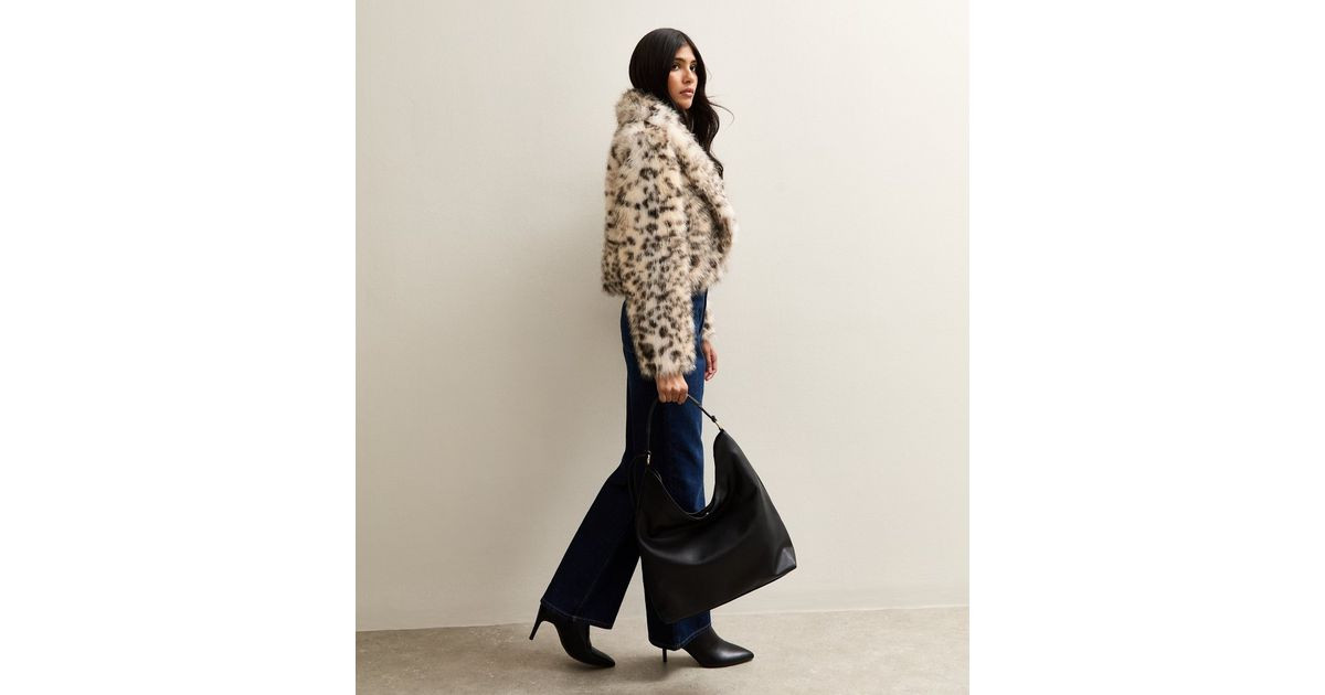 Brown Animal Print Faux Fur Cropped Jacket | New Look | New Look (UK)