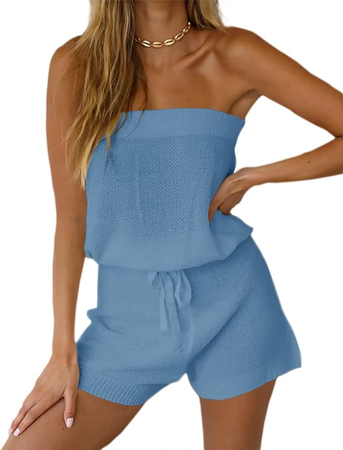 Amazon.com: Chang Yun Womens Summer Jumpsuits Casual Loose Sleeveless Off Shoulder Elastic Waist ... | Amazon (US)