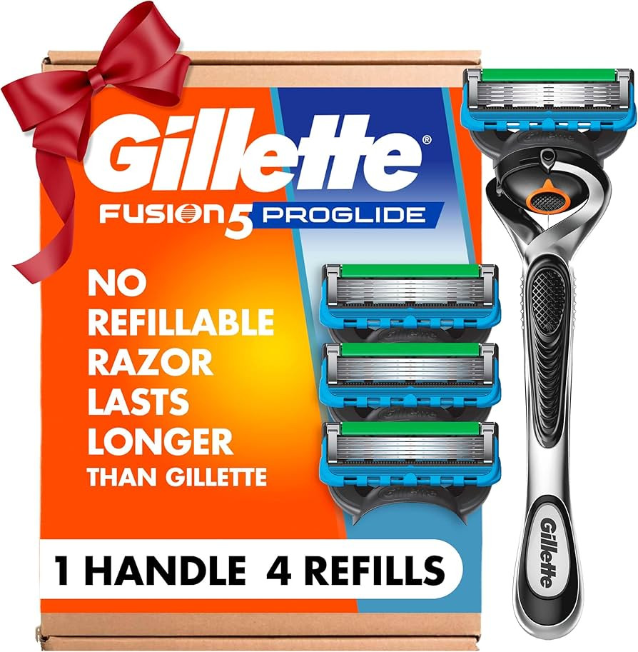 Gillette Fusion ProGlide Razor for Men, Handle + 4 Blade Refills, Holiday Gifts for Men | Amazon (US)