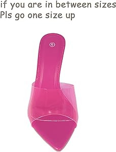 Women Clear Pointed Toe Sandals Stiletto Heels Transparent Strap High Heels Slip on Mules for Wom... | Amazon (US)