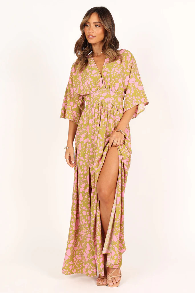 Fran Maxi Dress - Green/Pink | Petal & Pup (US)