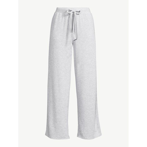 Joyspun Women's Hacci Knit Wide Leg Pajama Sleep Pant, Sizes up to 3X - Walmart.com | Walmart (US)